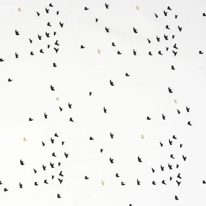 Popeline Viskose Ecru Vögel Letzte Chance