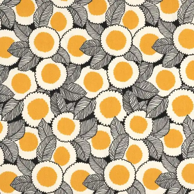 Angebot Popeline Baumwolle Blüten Senfgelb