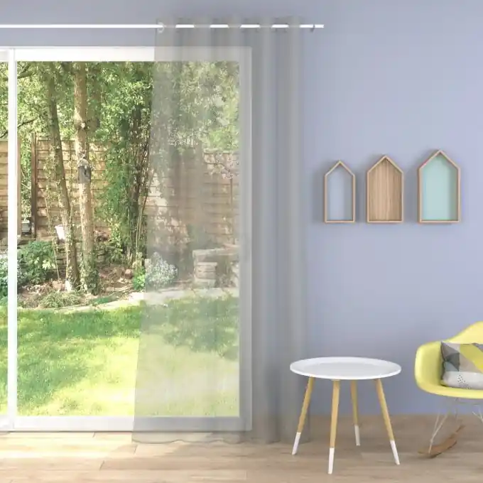 Beschwerte Gardinen Cocktail, grau, in großer Breite Mengenrabatt