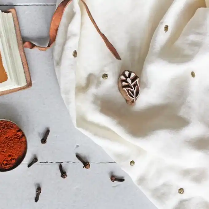 Aktuell Dopplete Gaze Baumwolle Stardust Cremefarben