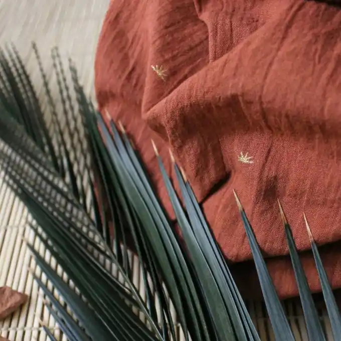 Krepon Baumwolle Sunset Kastanienbraun Schnäppchen