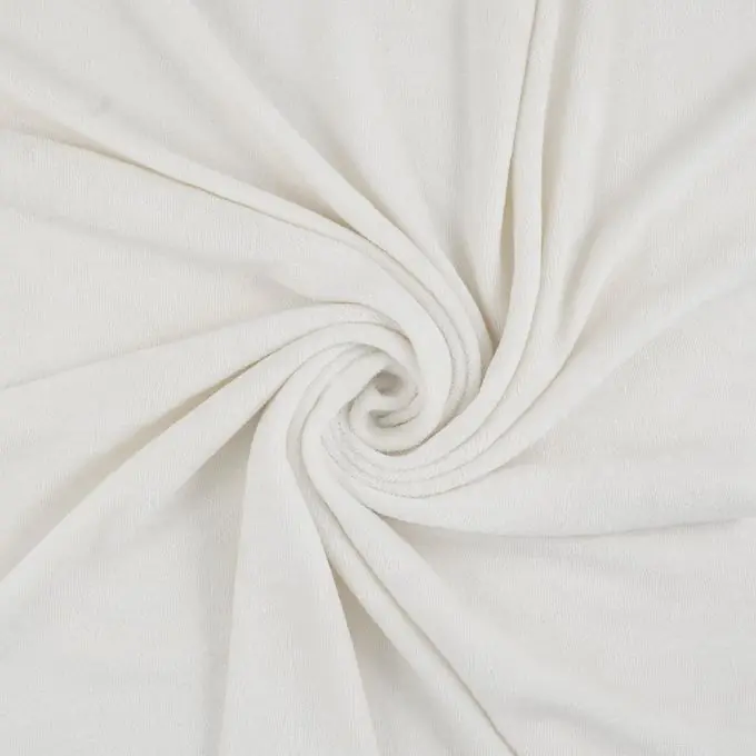 Meistverkauft Bambusviskose einseitiger Frotteestoff in Naturweiß