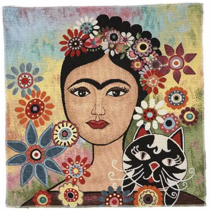 Stoffabschnitt Jacquard Frida Cat Finale Aktion