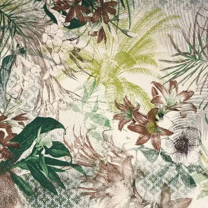 Dekostoff Grün Blattmotiv Solange Der Vorrat Reicht