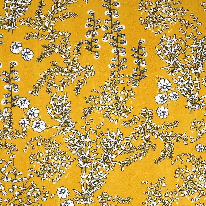 Dicker, geblümter Baumwollstoff Anthemis Abverkauf