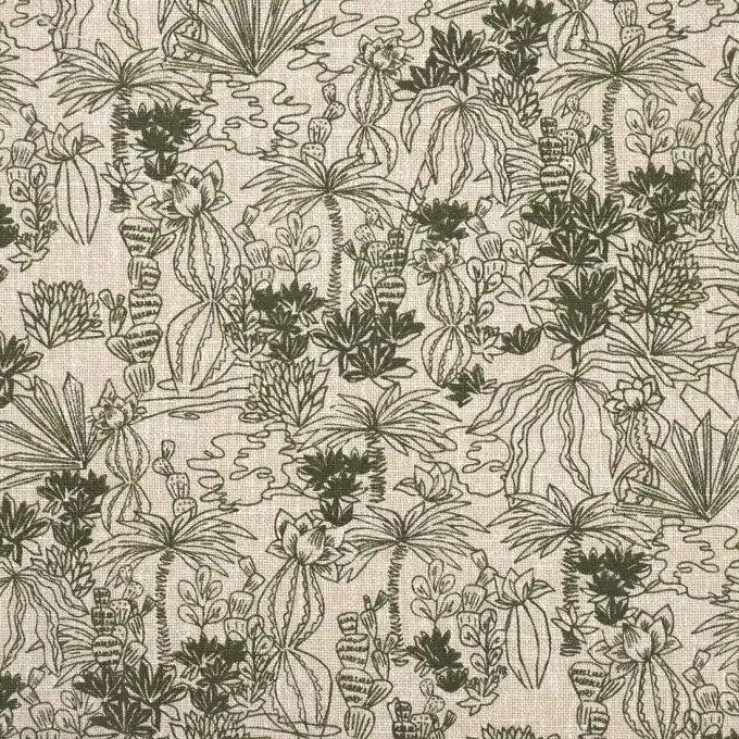 Top-Qualität Dicker Baumwollstoff Kaktus Khaki