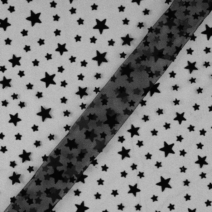 Direktkauf Schwarzer Tüll mit Samtsternen