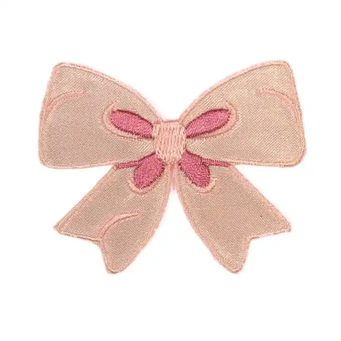 Thermoklebende Verzierung in Form einer hellrosafarbenen Schleife Ausverkauf