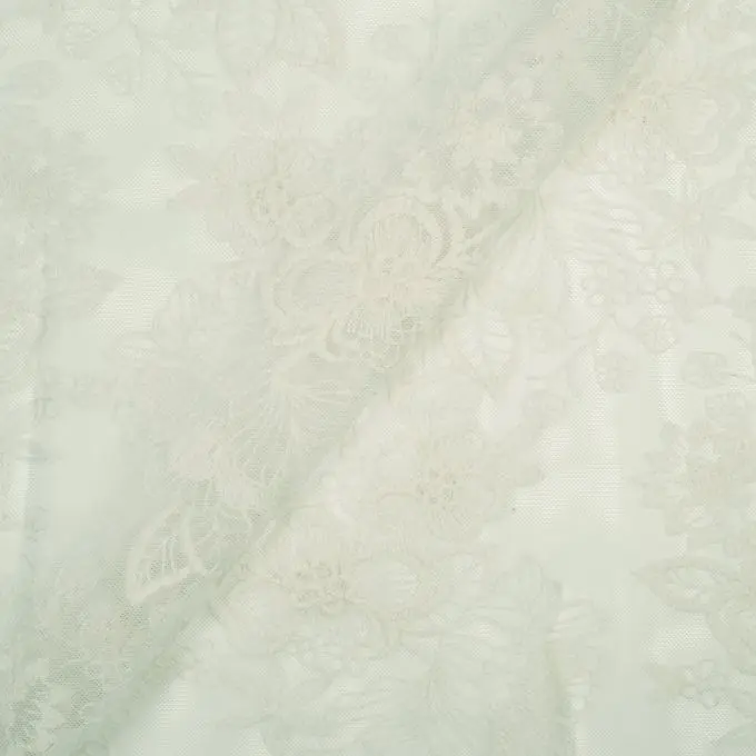 Bestickter Netzstoff Blumen Ecru 130 cm Breite Ab Werk