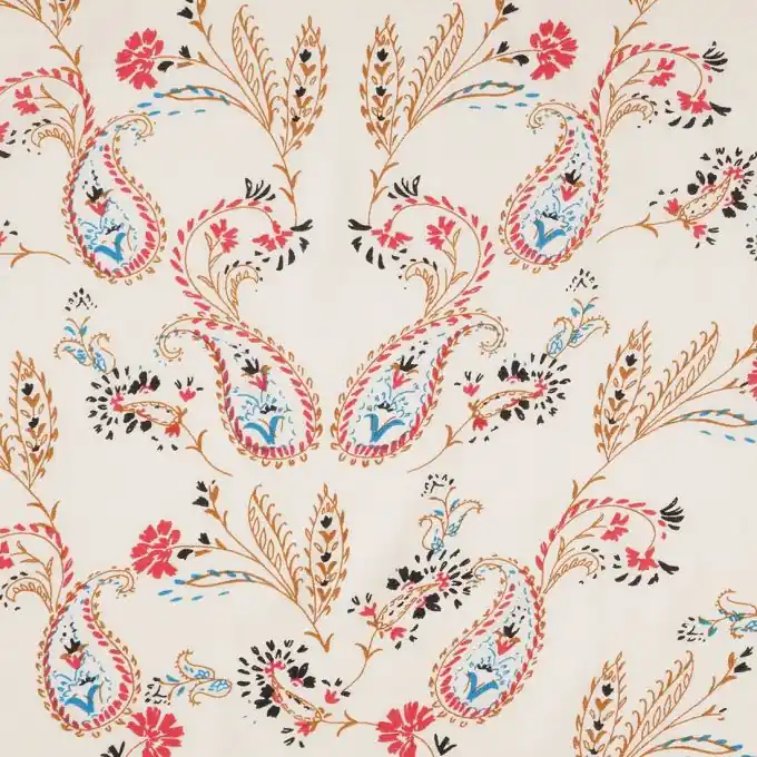 Popeline Viskose Ecru Blumen Versand Am Gleichen Tag