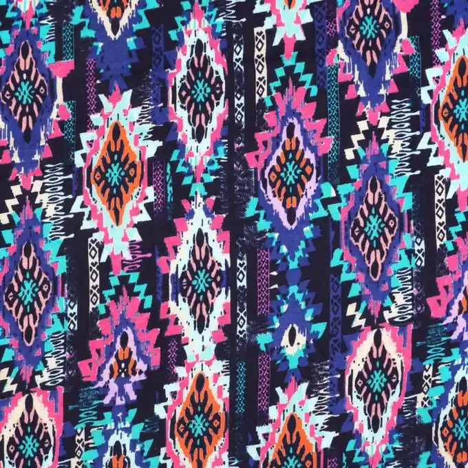 Gleich Bestellen Voile Viskose Aztekenmuster Bunt