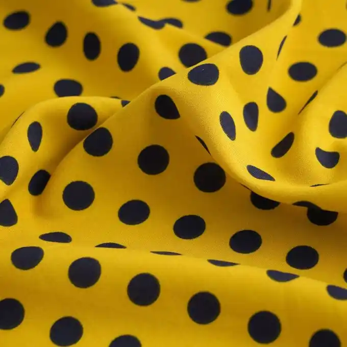 Top-Angebot Satinstoff Polyester Gelb Punkte