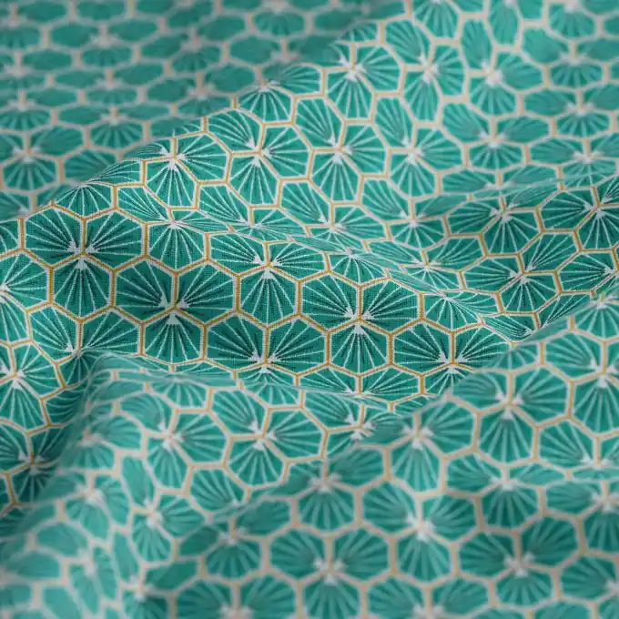 Handgefertigt Baumwollstoff Riad Lagon