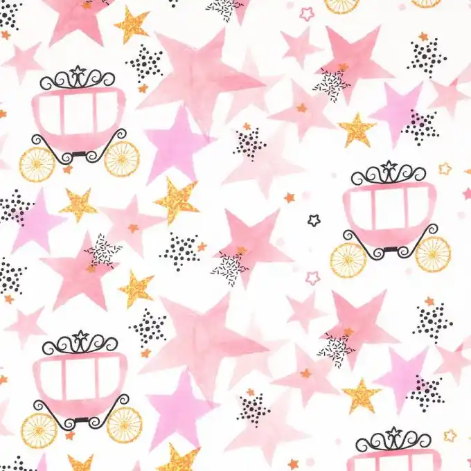Baumwollstoff „Princesse“ Rosa Gratis Versand