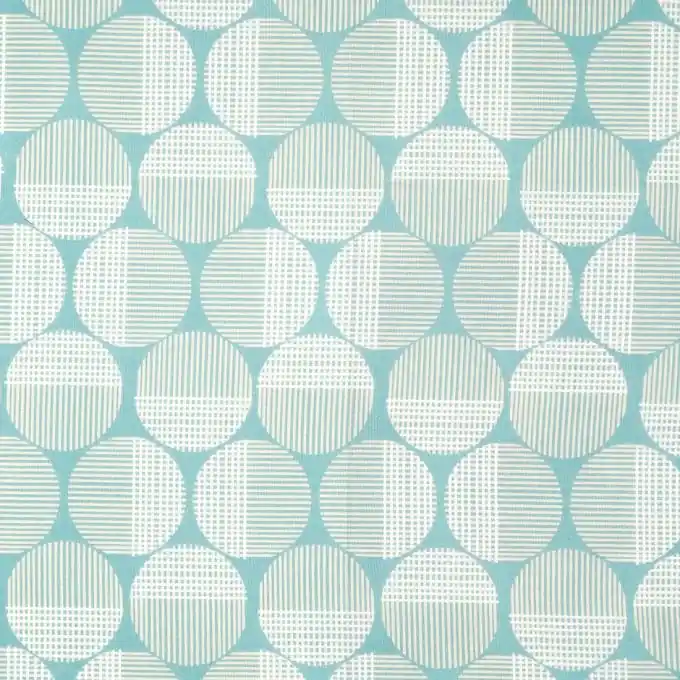 Baumwollstoff blau mit weißen Kreisen Weltweiter Versand