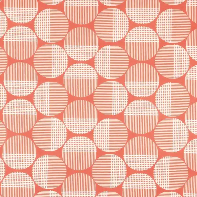 Stoff aus kariertem Kretonstoff in Korallenfarbe Großhandel