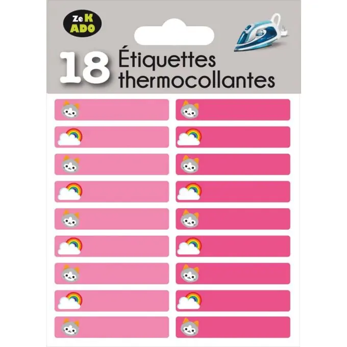 Top-Preis 18 Bügeletiketten rosa