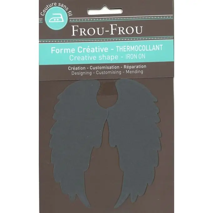 Bügelmotiv Flügel dunkelgrau Top-Seller