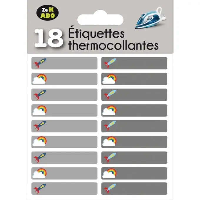 18 Bügeletiketten grau Jetzt Bestellen