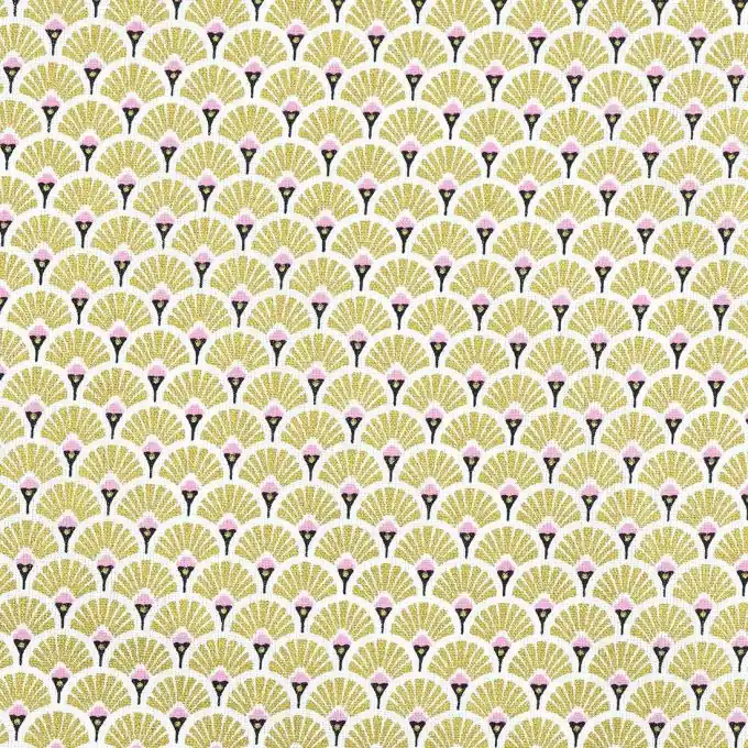 Exklusiv Baumwollstoff Schuppenmuster Gold