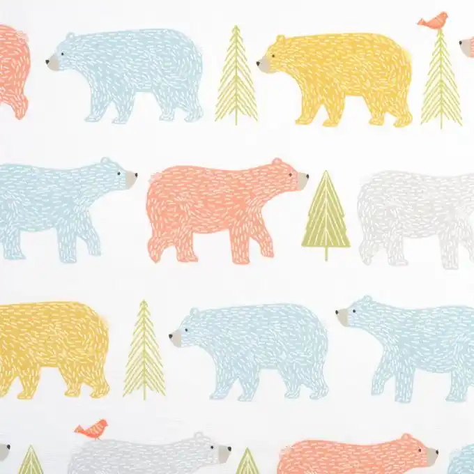 Nur Heute Dicker Baumwollstoff Bären Bunt