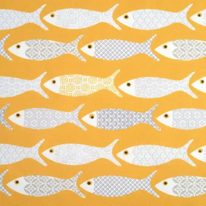 Neuheit Dicker Baumwollstoff Gelb Fische