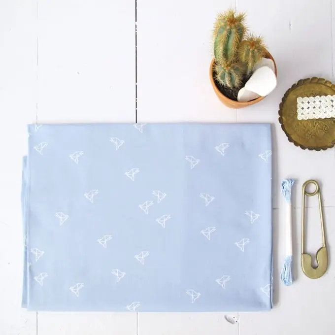 Billig Baumwollbatist Byebye Birdie Himmelblau