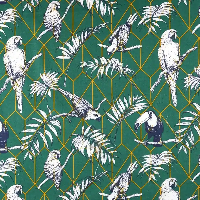 Preiswert Cretonne Grün Papagei