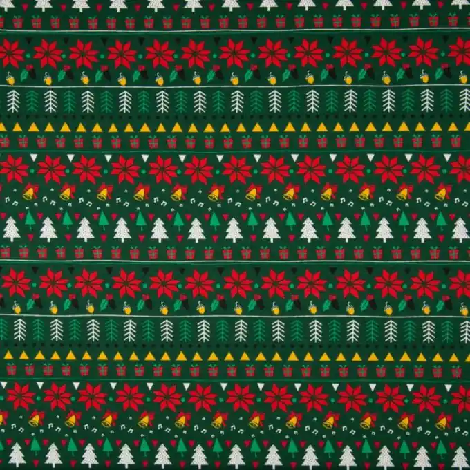 Top-Qualität Weihnachtlicher Baumwolljersey Grün