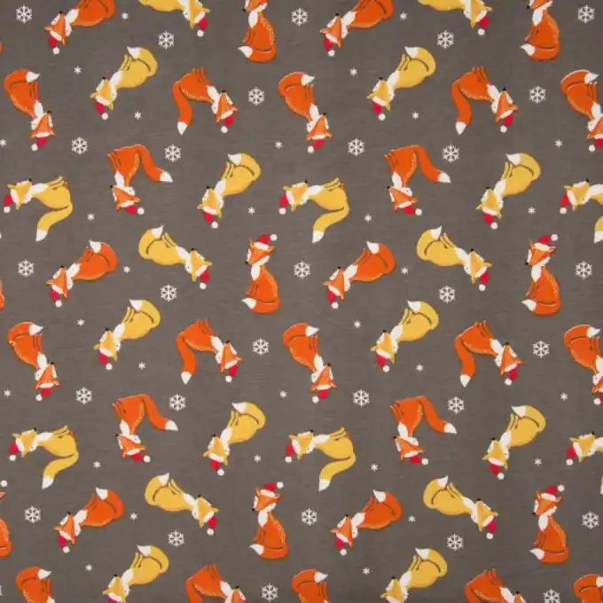 Baumwolljersey Füchse Grau Gleich Bestellen