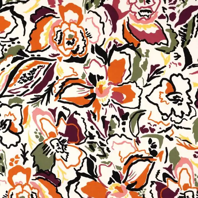 Popeline Viskose Bunt Blumen Jetzt Kaufen