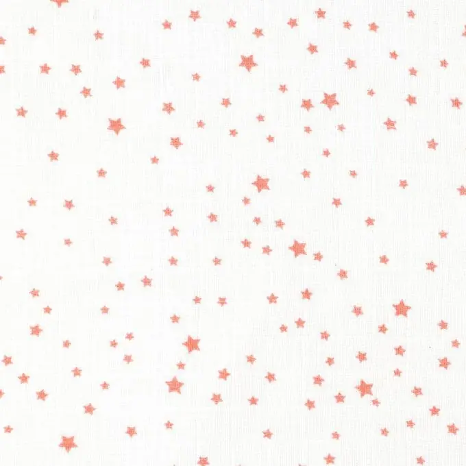 Windelstoff Bio Weiß Sterne Rosa Neu