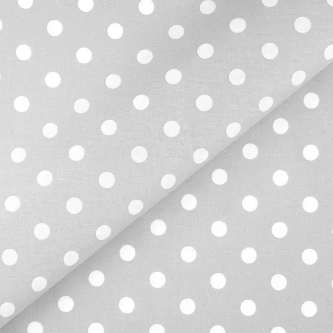 Cretonne beschichtet Grau Weiße Punkte Echt