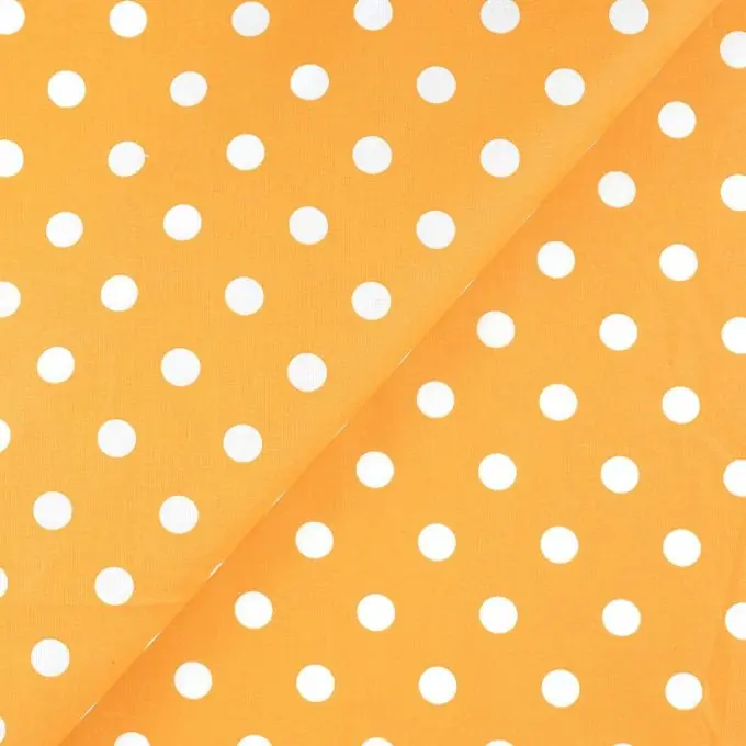 Schneller Versand Cretonne beschichtet Gelb Weiße Punkte