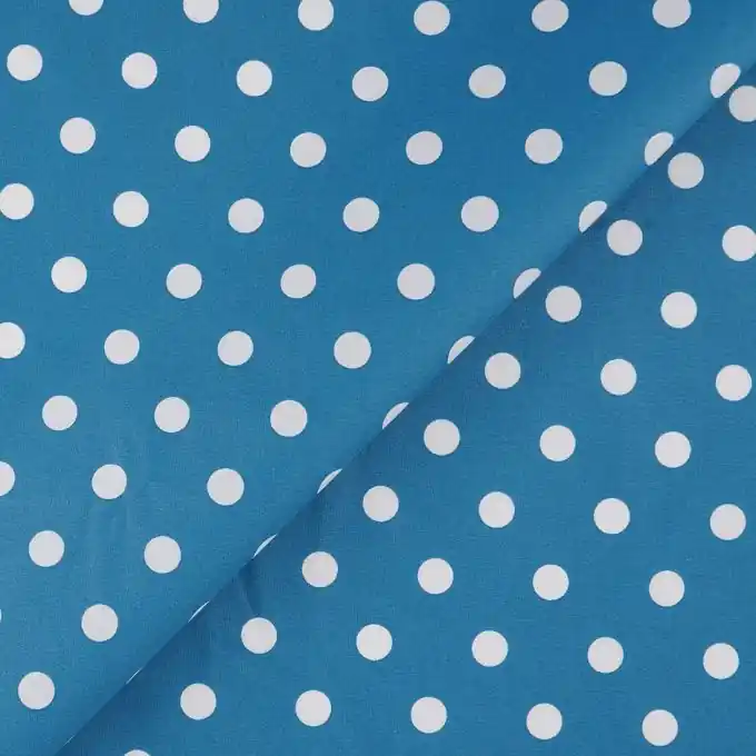 Cretonne beschichtet blaue Punkte Schneller Versand