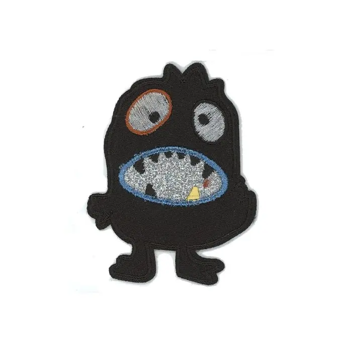 Bügelbild Monster Schwarz Top-Preis