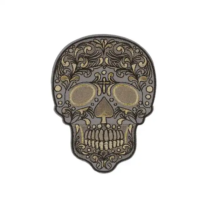 Bügelbild Totenkopf Golden Begrenztes Angebot
