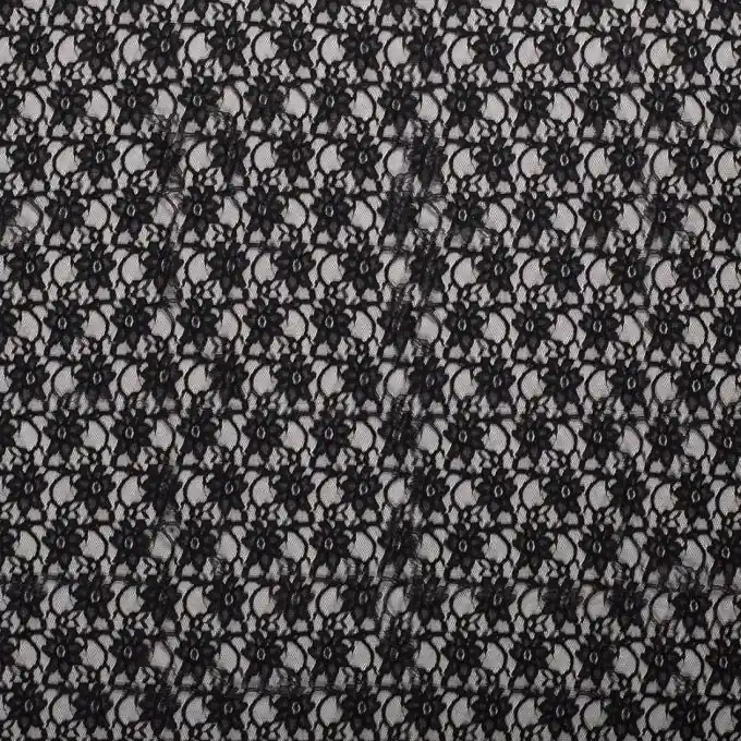 Sale Guipure-Spitzenstoff Anémone Schwarz