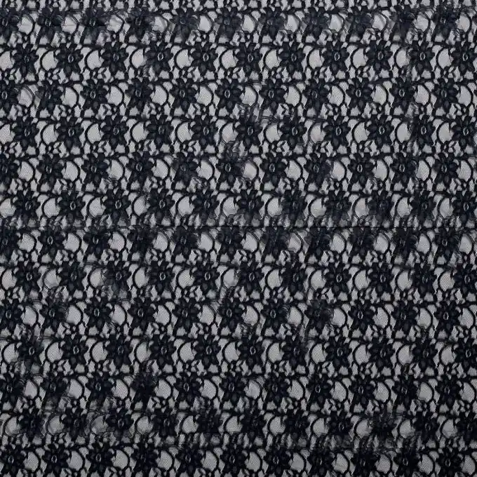 Guipure-Spitzenstoff Anémone Marineblau Mengenrabatt