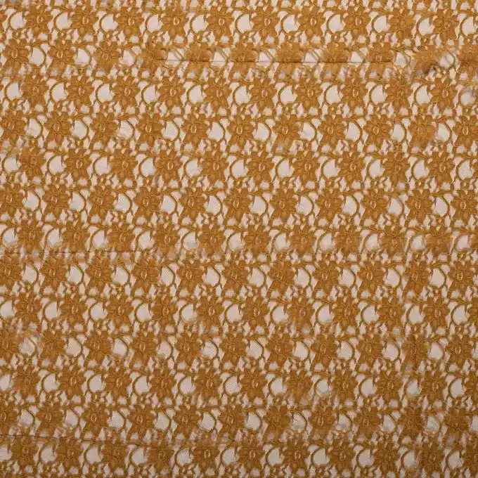 Senfgelber Guipure-Spitzenstoff Anémone Echt