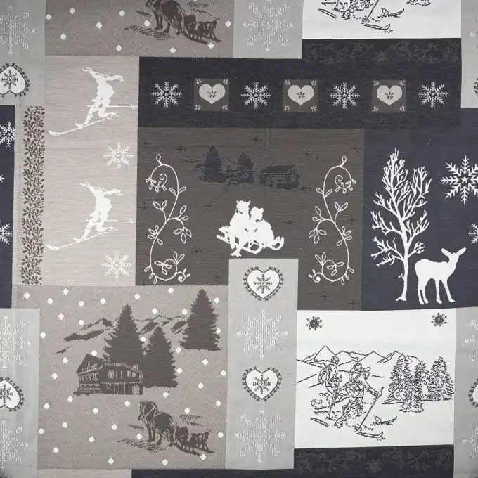 Hochwertig Jacquardstoff Nopial Grau