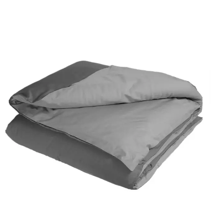 Online Kaufen Zweifarbiger Bettbezug aus Baumwollperkal, grau und anthrazitgrau, 140 x 200 cm