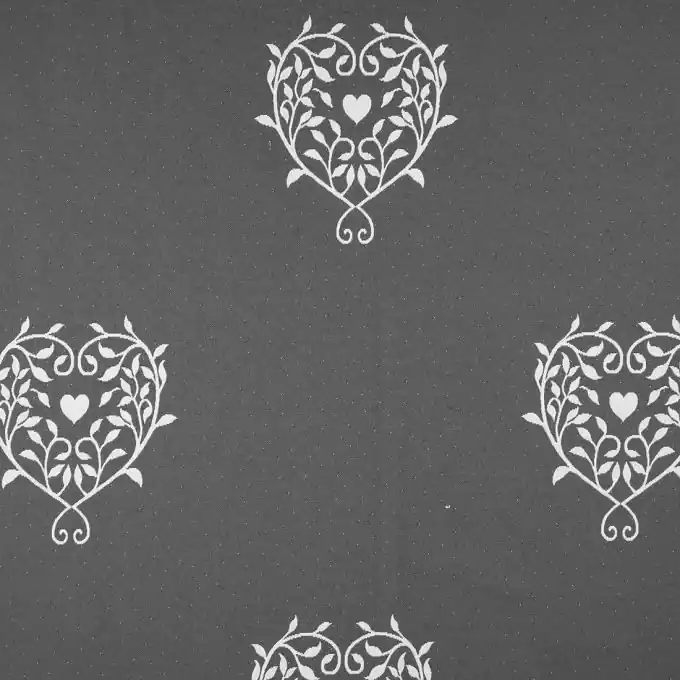 Jacquard Herzen Allover Grau Abverkauf