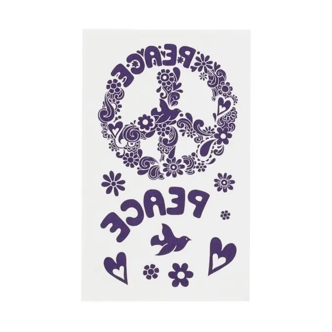 Thermoklebende Verzierung Peace&Love – Violett Highlight