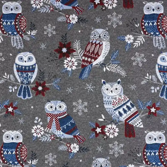 Top-Preis Jacquard Grau/Blau Eulen