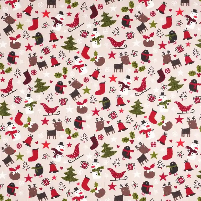 Sichere Zahlung Baumwollstoff Beige Hiver