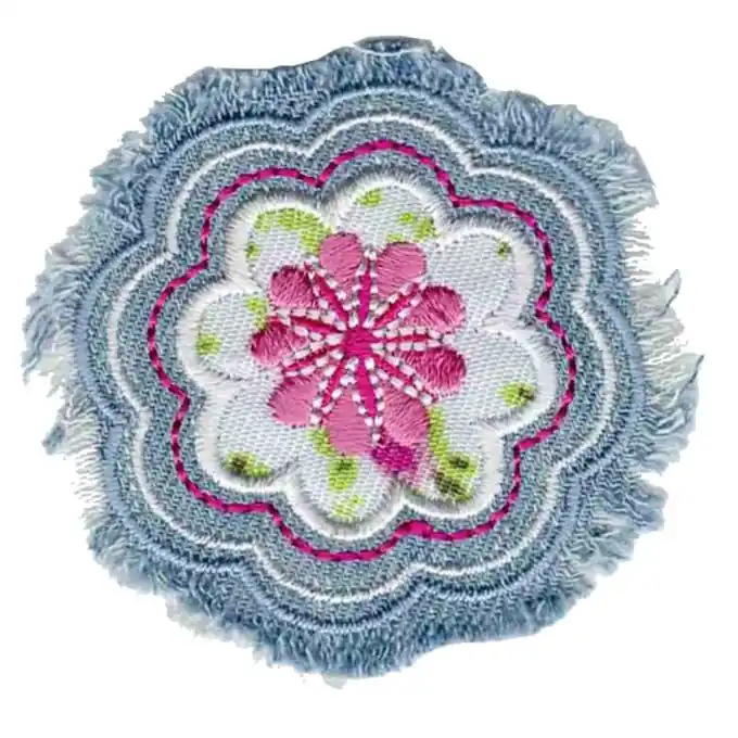 Bügelbild Bluemn rosa blau Sichere Zahlung