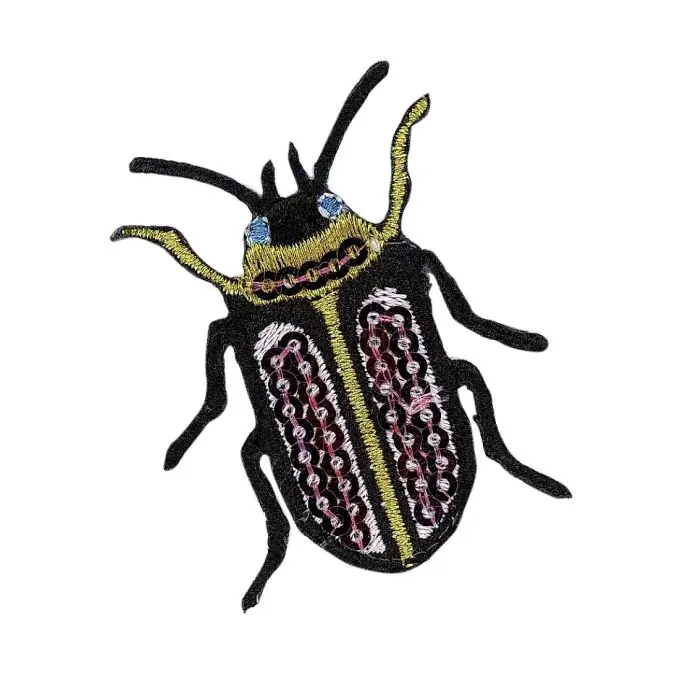 Bügelbild Käfer Pailletten rosa Highlight