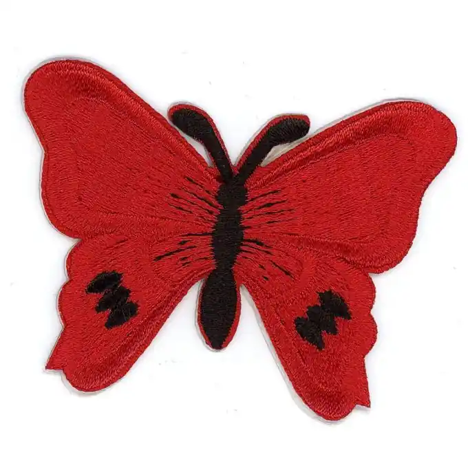 Geld-Zurück-Garantie Bügelbild Schmetterling rot