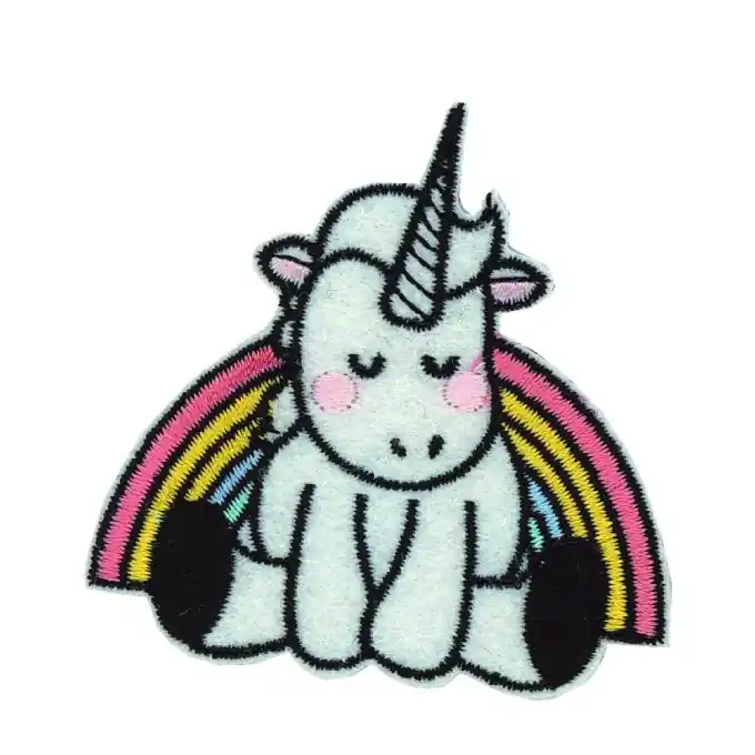 Sonderangebot Bügelbild Einhorn Regenbogen